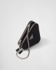 PRADA Triangular embellished satin and leather mini-pouch 1NR015_2AWL_F0002