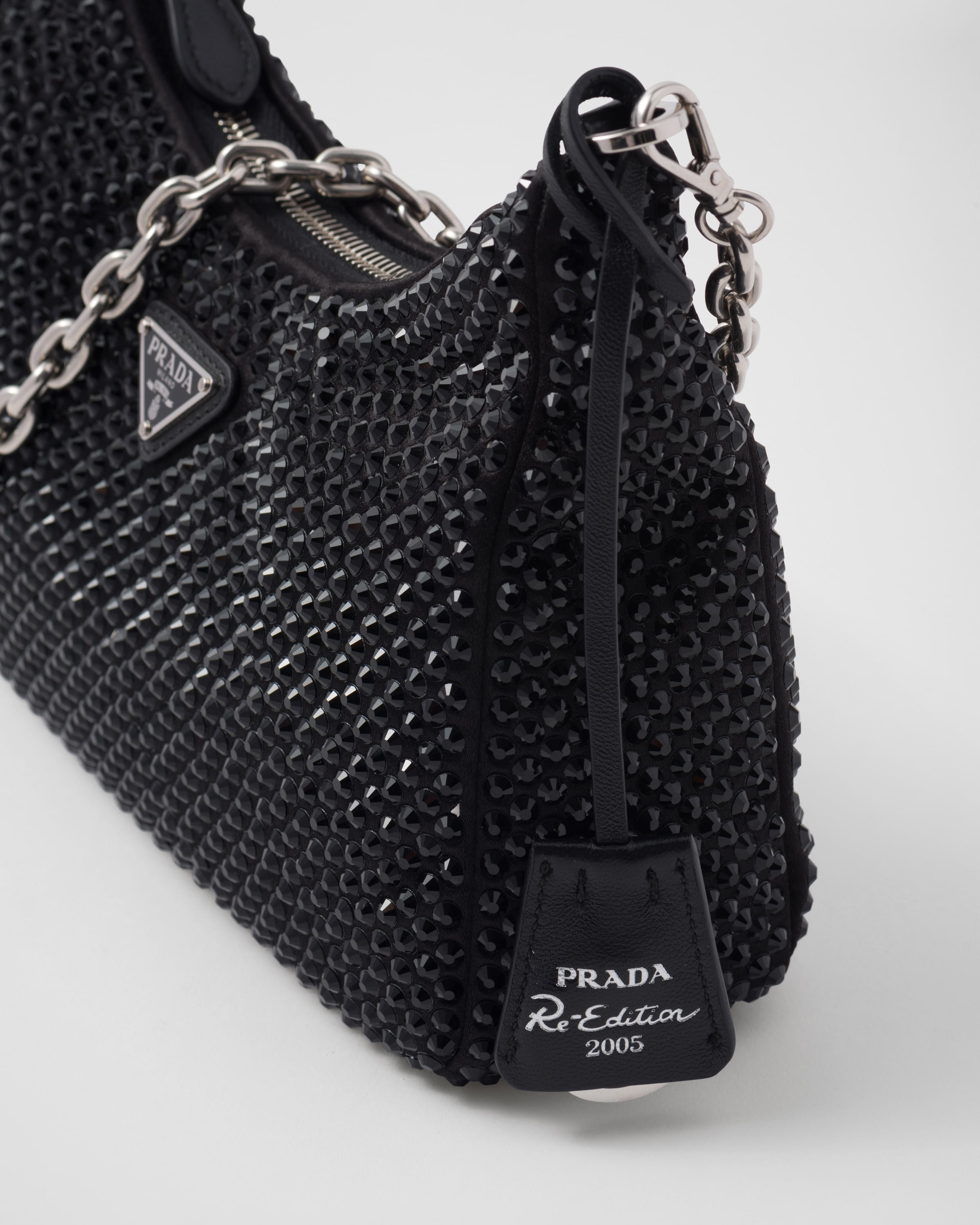 PRADA Re-Edition 2005 satin bag with crystals 1BH204_2AWL_F0002_V_V9L