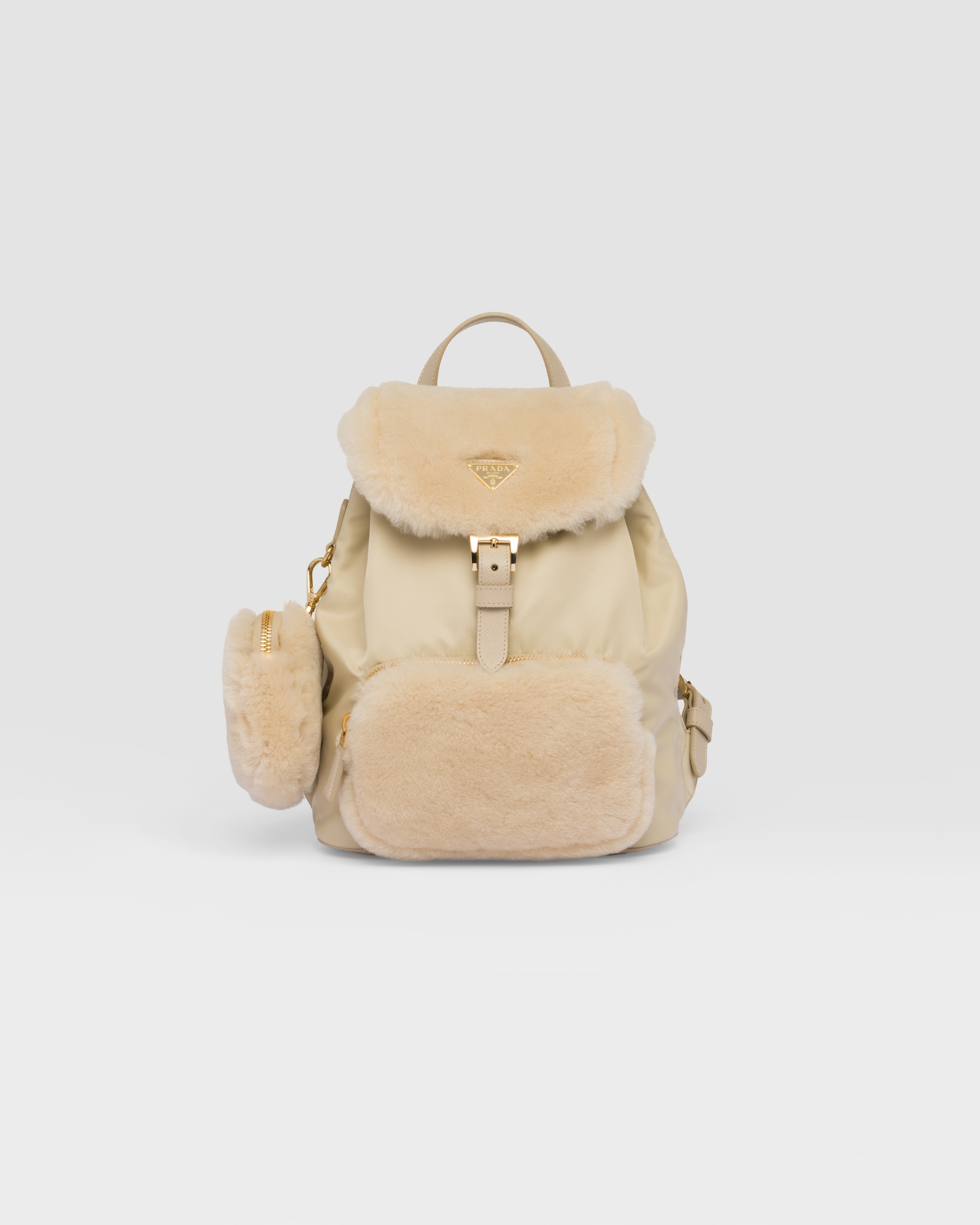 PRADA Re-Nylon and shearling backpack 1BZ074_K4D_F0F24_V_O1M