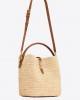 YSL le 37 in woven raffia and vegetable-tanned leather bags 773991GAAD72080