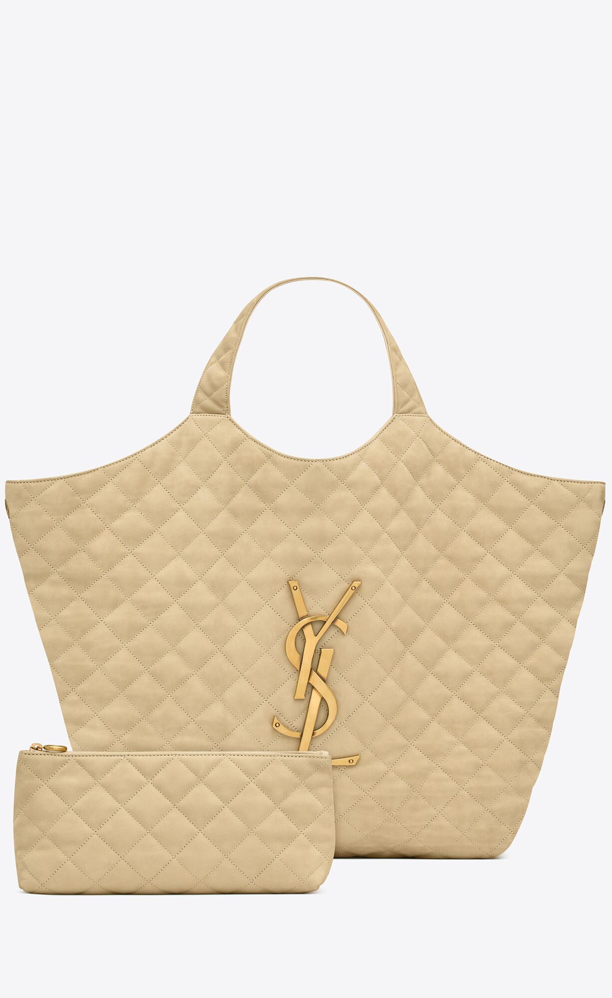 YSL icare maxi shopping bag in quilted nubuck suede bags 698651AABR89748