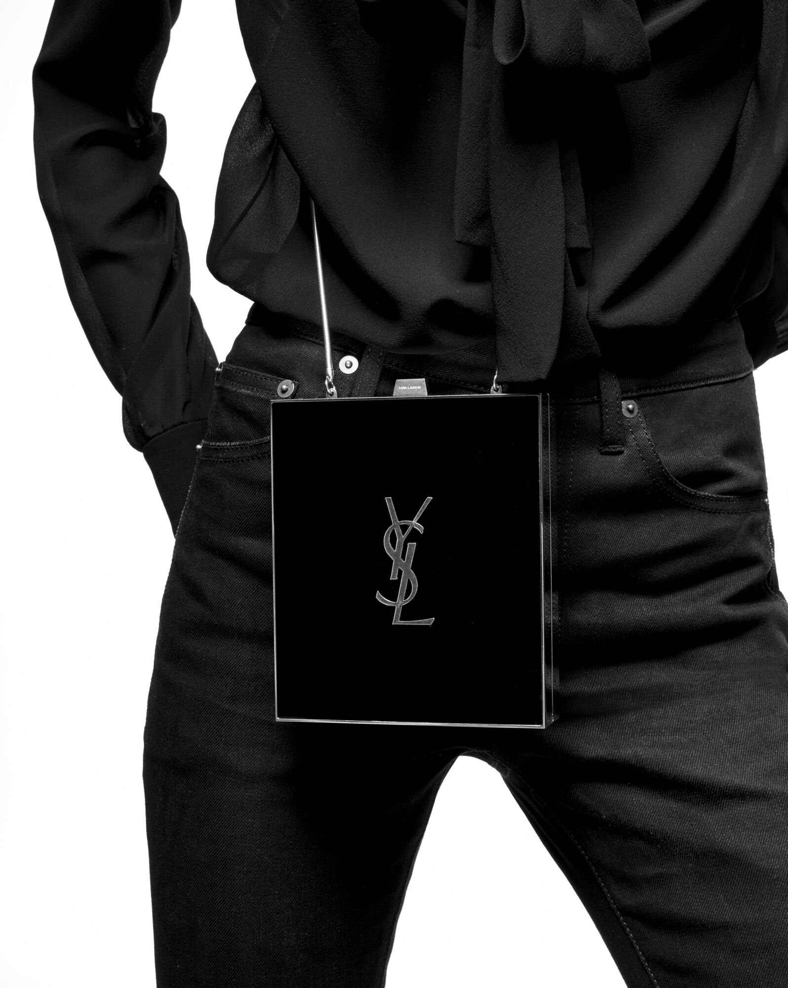 YSL tuxedo box bag in plexiglass and metal bags 718540GAACA9069