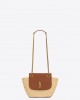 YSL mini manon in raffia and aged vegetable-tanned leather bags 774269GAAED9051