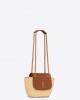 YSL mini manon in raffia and aged vegetable-tanned leather bags 774269GAAED9051