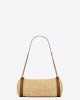 YSL cassandre small cylindric bag in raffia and vegetable-tanned leather bags 744504GAABN2080