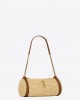 YSL cassandre small cylindric bag in raffia and vegetable-tanned leather bags 744504GAABN2080