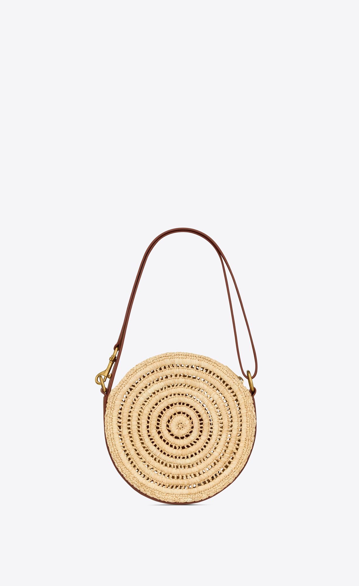 YSL round bag in raffia and vegetable-tanned leather bags 744292GAADQ2080