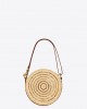 YSL round bag in raffia and vegetable-tanned leather bags 744292GAADQ2080