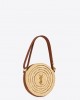 YSL round bag in raffia and vegetable-tanned leather bags 744292GAADQ2080