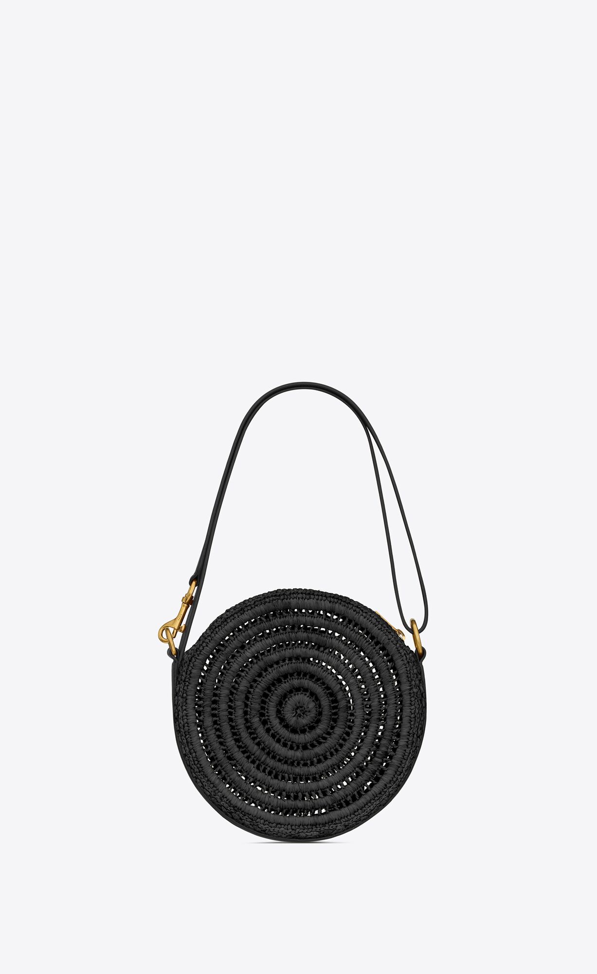 YSL round bag in raffia and vegetable-tanned leather bags 744292GAADR1000