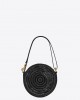 YSL round bag in raffia and vegetable-tanned leather bags 744292GAADR1000