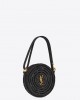 YSL round bag in raffia and vegetable-tanned leather bags 744292GAADR1000