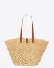 YSL panier medium in raffia and vegetable-tanned leather bags 740375GAADJ2080