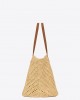 YSL panier medium in raffia and vegetable-tanned leather bags 740375GAADJ2080