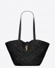 YSL panier small in raffia and vegetable-tanned leather bags 751240GAADP1000