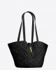 YSL panier small in raffia and vegetable-tanned leather bags 751240GAADP1000