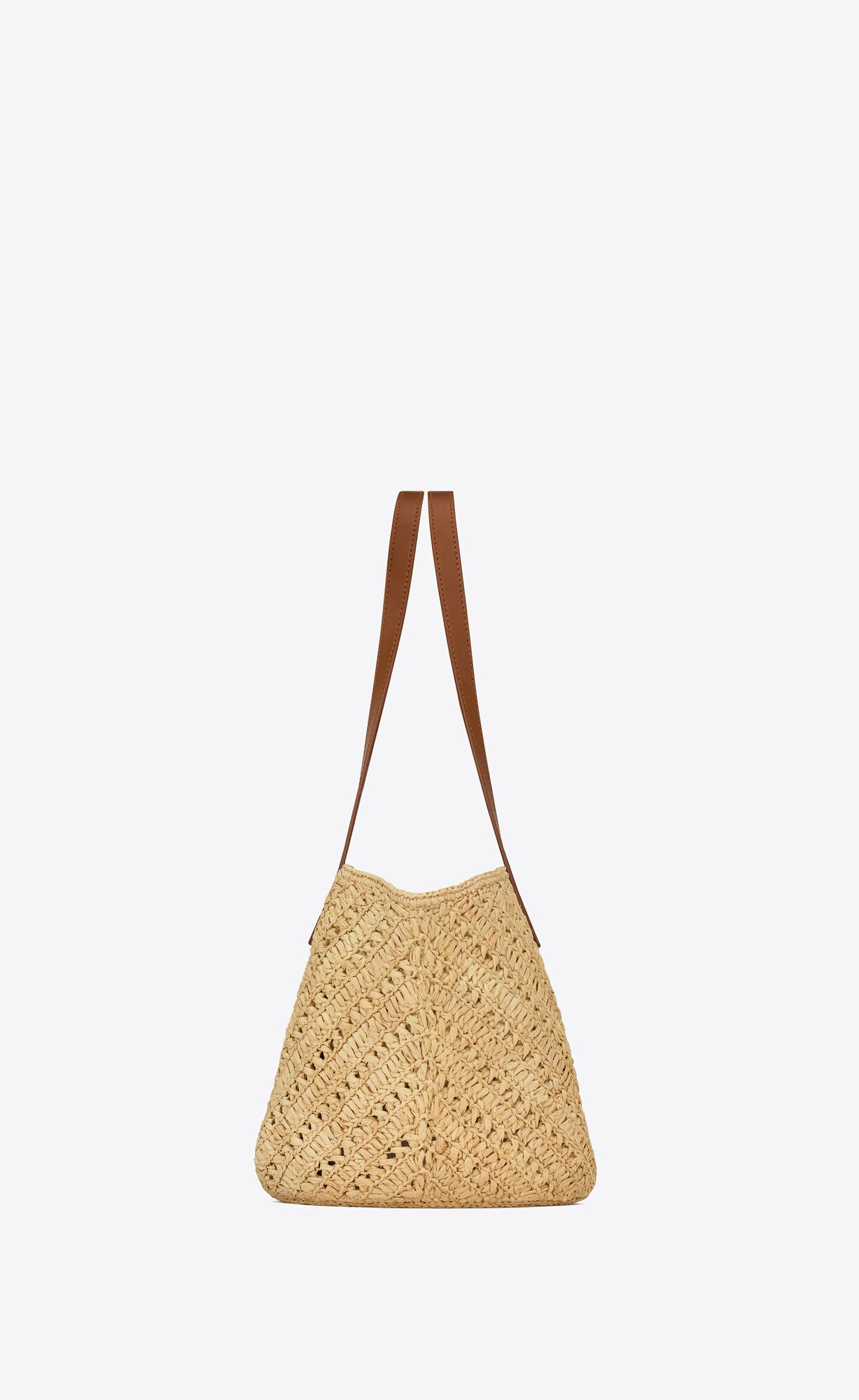 YSL panier small in raffia and vegetable-tanned leather bags 751240GAADJ2080