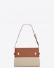 YSL manhattan small shoulder bag in cotton canvas and shiny leather bags 675626HZD2J9380