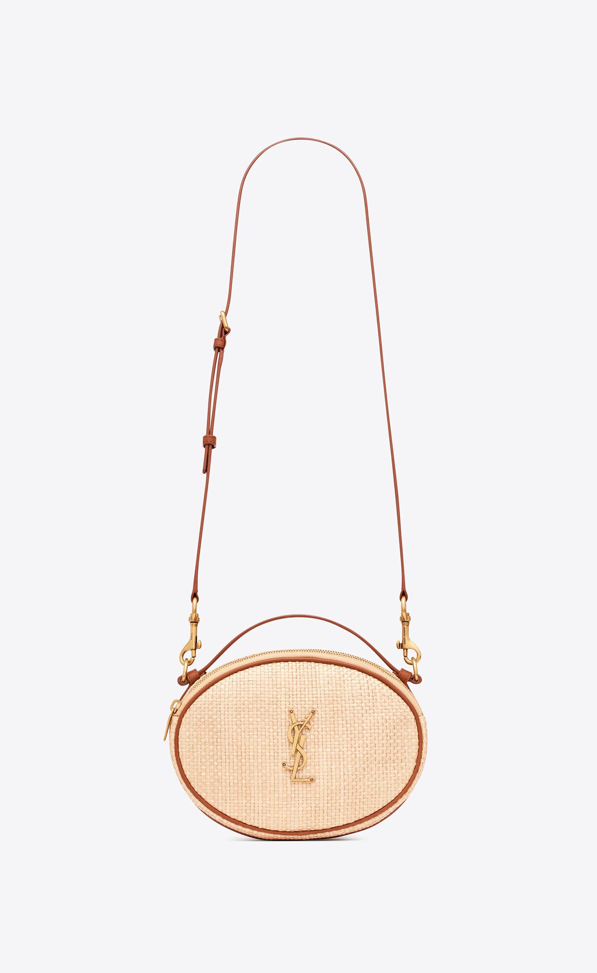 YSL camera bag in raffia and vegetable-tanned leather bags 744579FABZ39998