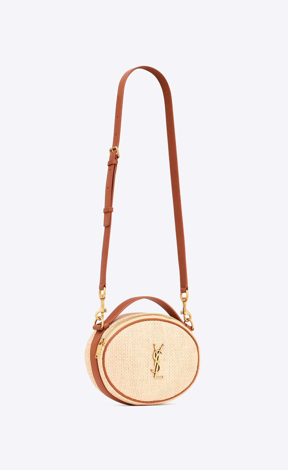 YSL camera bag in raffia and vegetable-tanned leather bags 744579FABZ39998