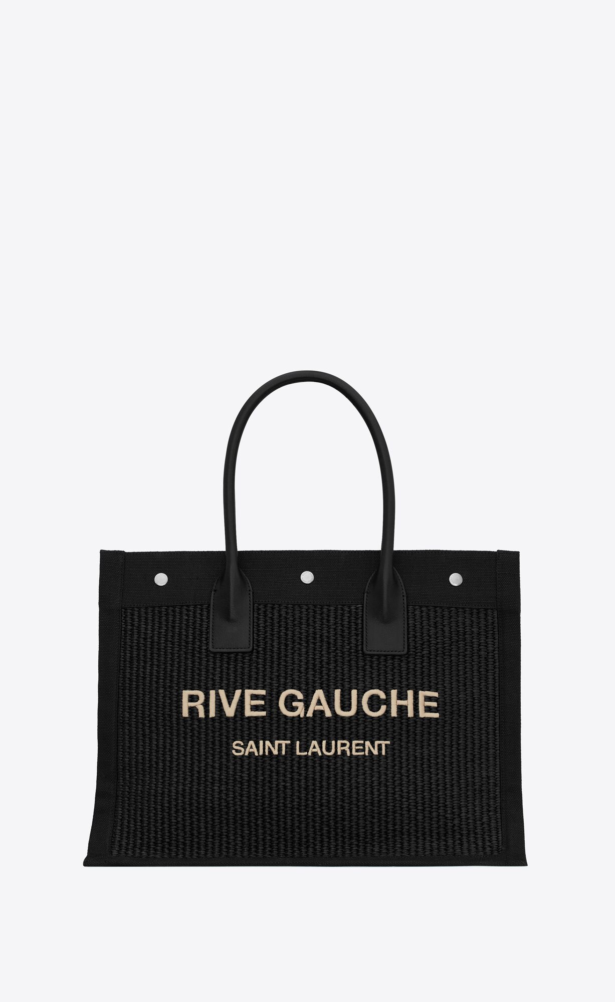 YSL rive gauche small tote bag in raffia and leather bags 6174812M21E1050