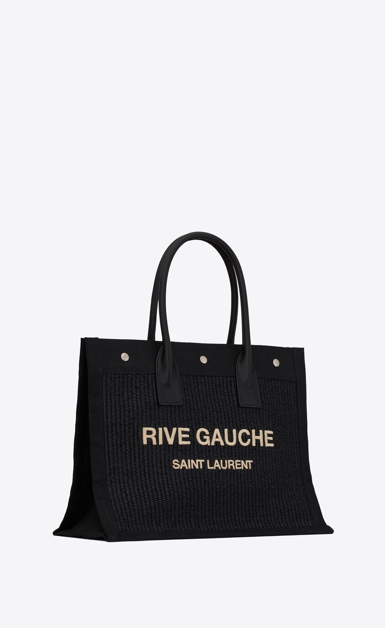 YSL rive gauche small tote bag in raffia and leather bags 6174812M21E1050