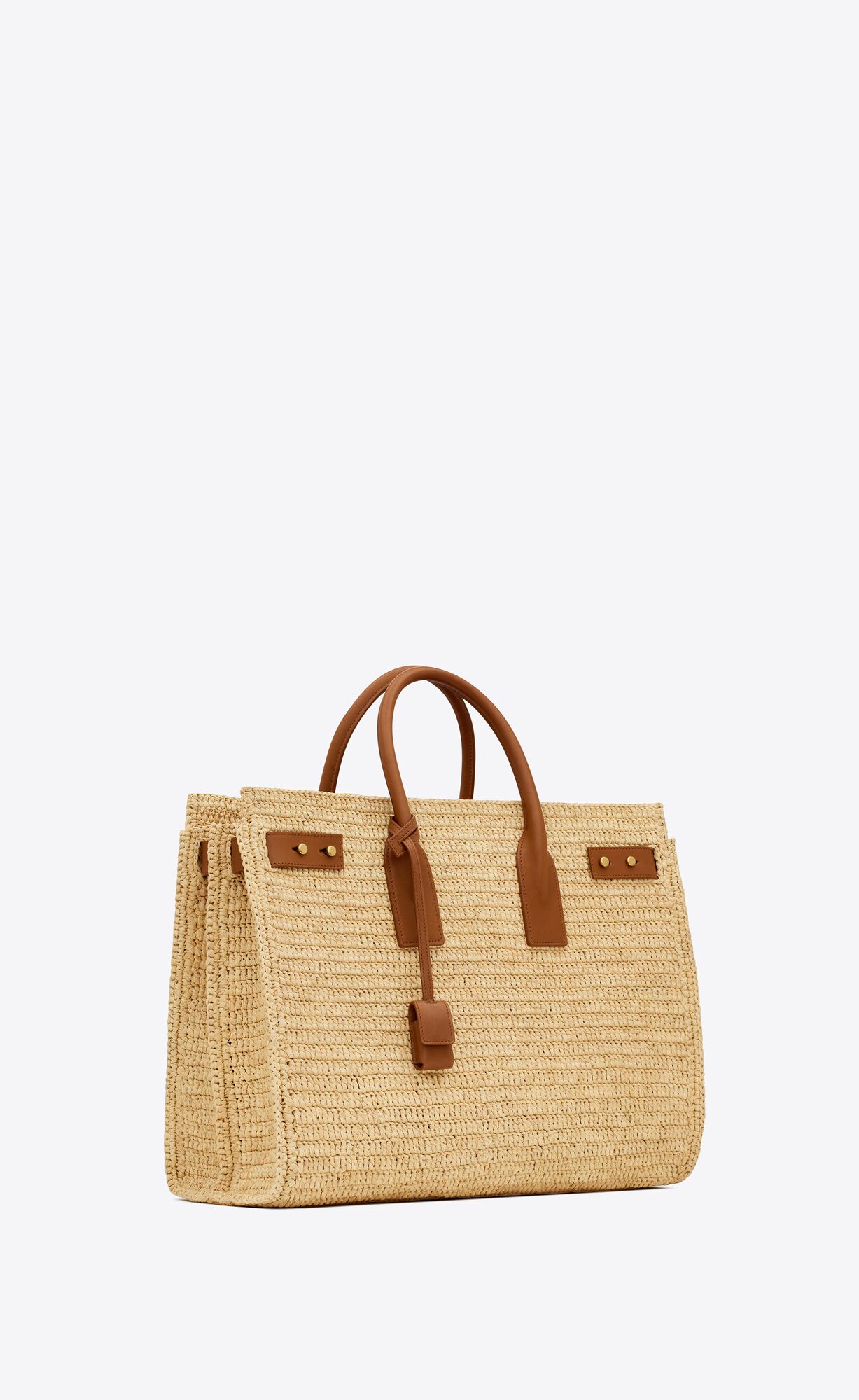 YSL sac de jour medium supple in raffia and vegetable-tanned leather bags 751499GAABN2080