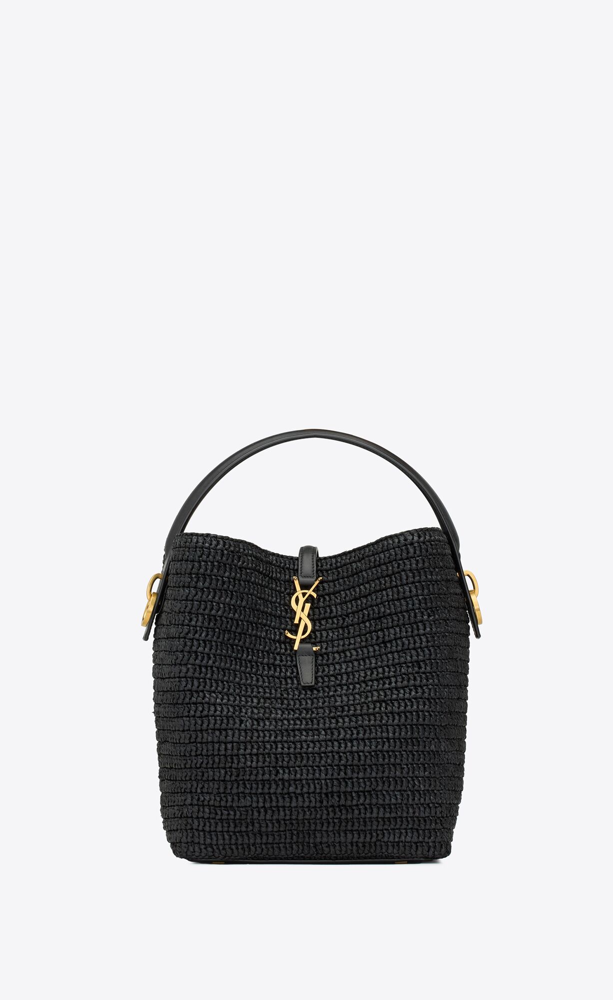 YSL le 37 in woven raffia and vegetable-tanned leather bags 773991GAAEC1000