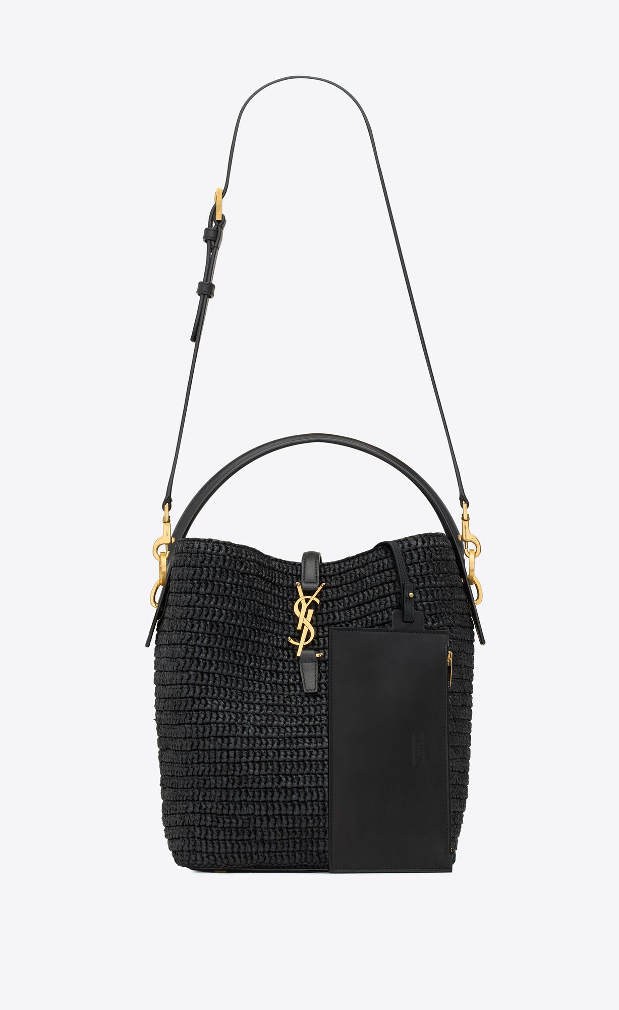 YSL le 37 in woven raffia and vegetable-tanned leather bags 773991GAAEC1000