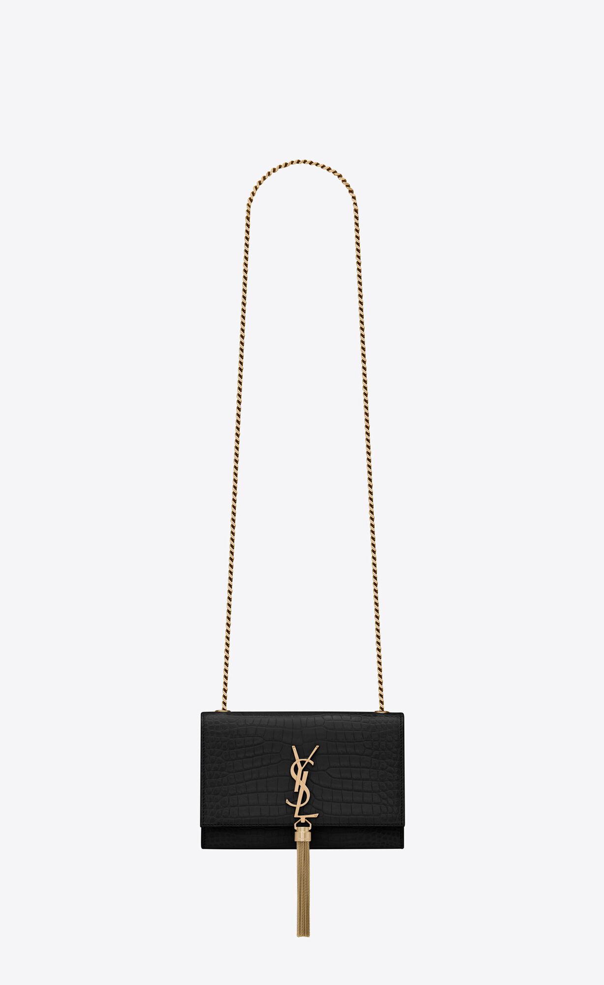 YSL kate small tassel in crocodile-embossed leather bags 474366DND0J1000