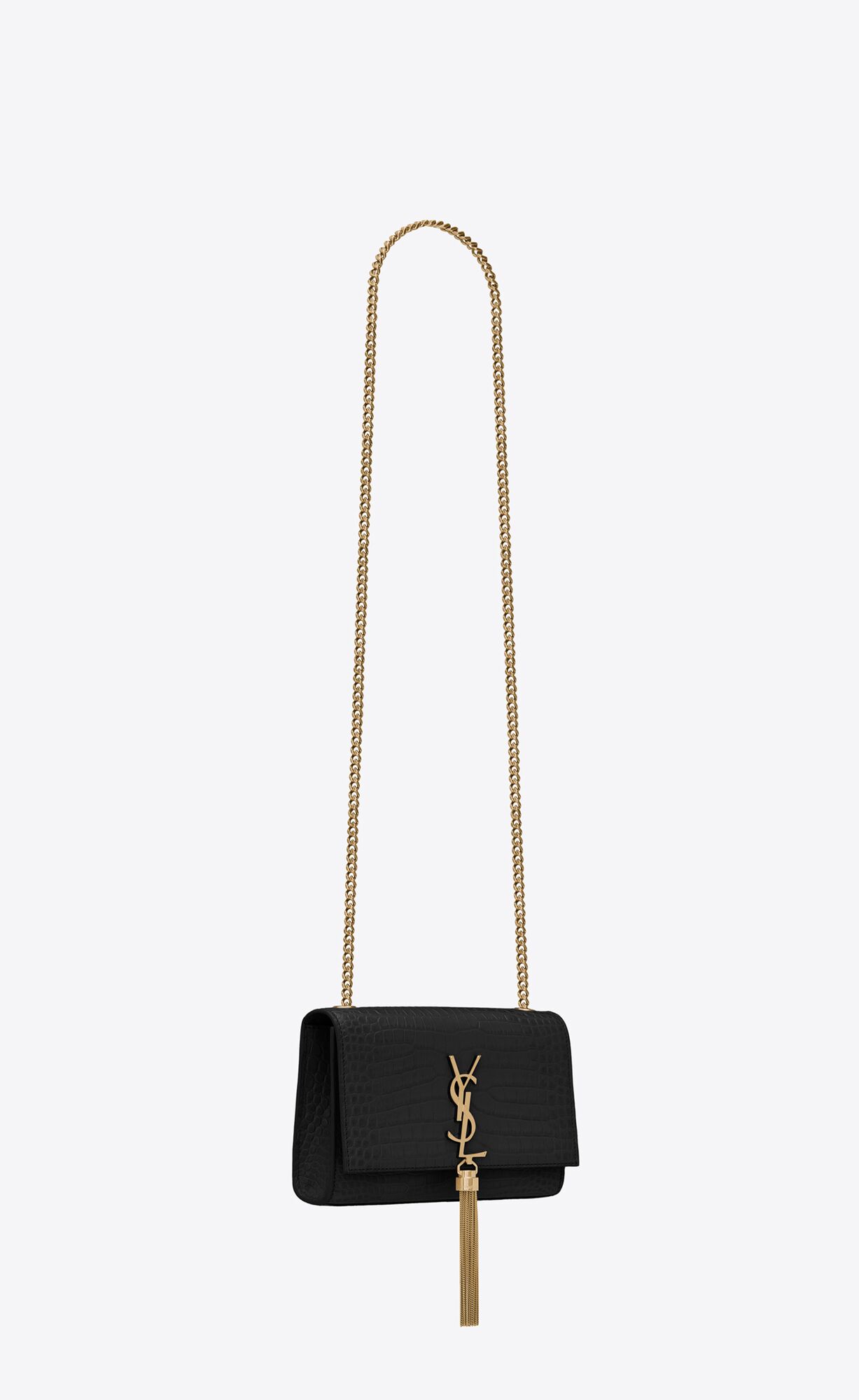 YSL kate small tassel in crocodile-embossed leather bags 474366DND0J1000