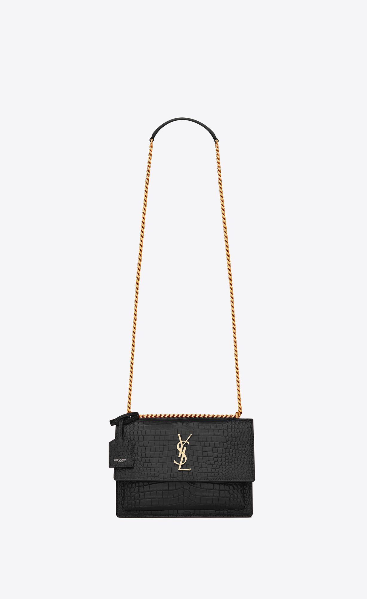 YSL sunset medium in crocodile-embossed leather bags 442906DND0J1000