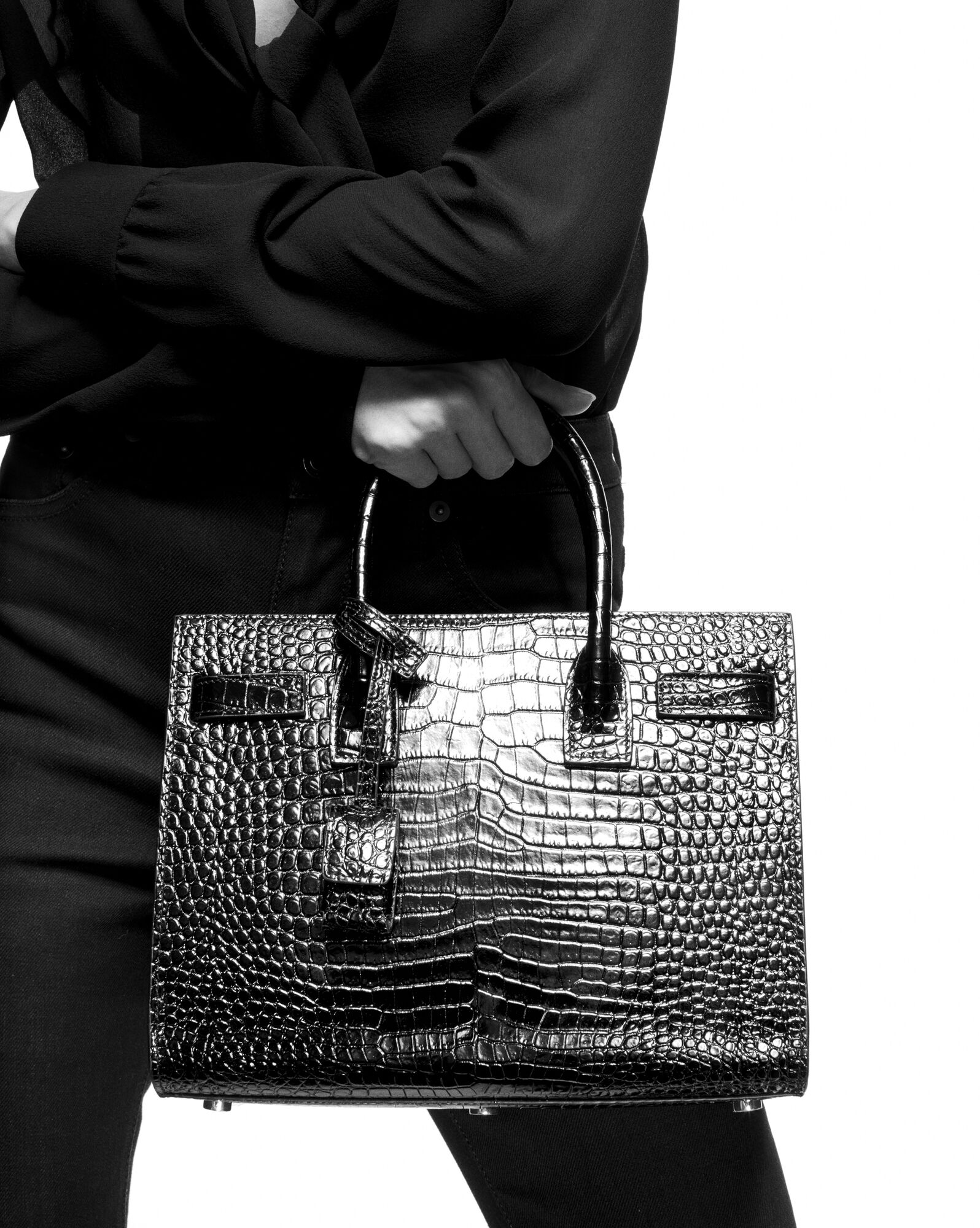 YSL sac de jour baby in embossed crocodile leather bags 421863DND1N1000