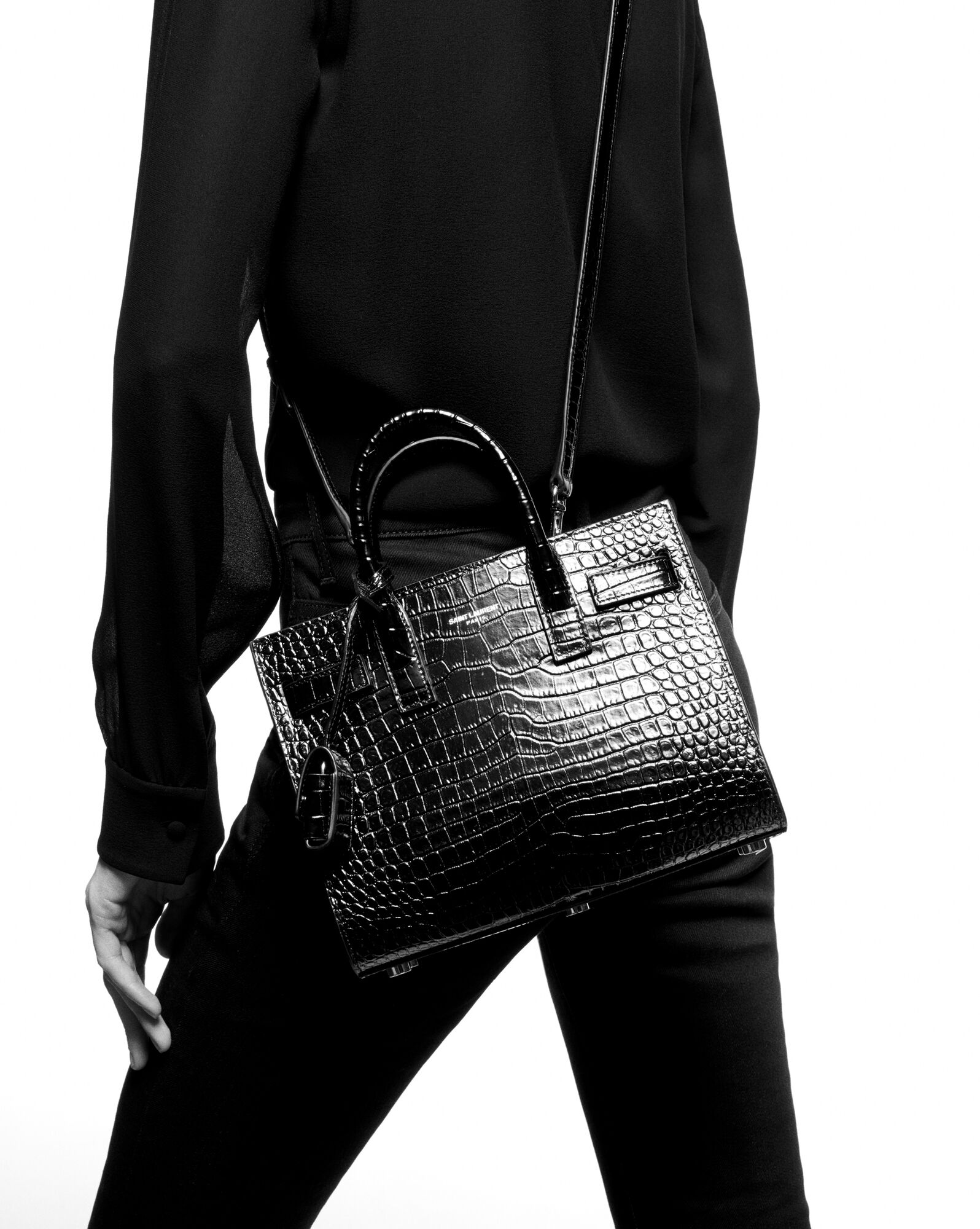 YSL sac de jour nano in crocodile embossed leather bags 392035DND1N6475