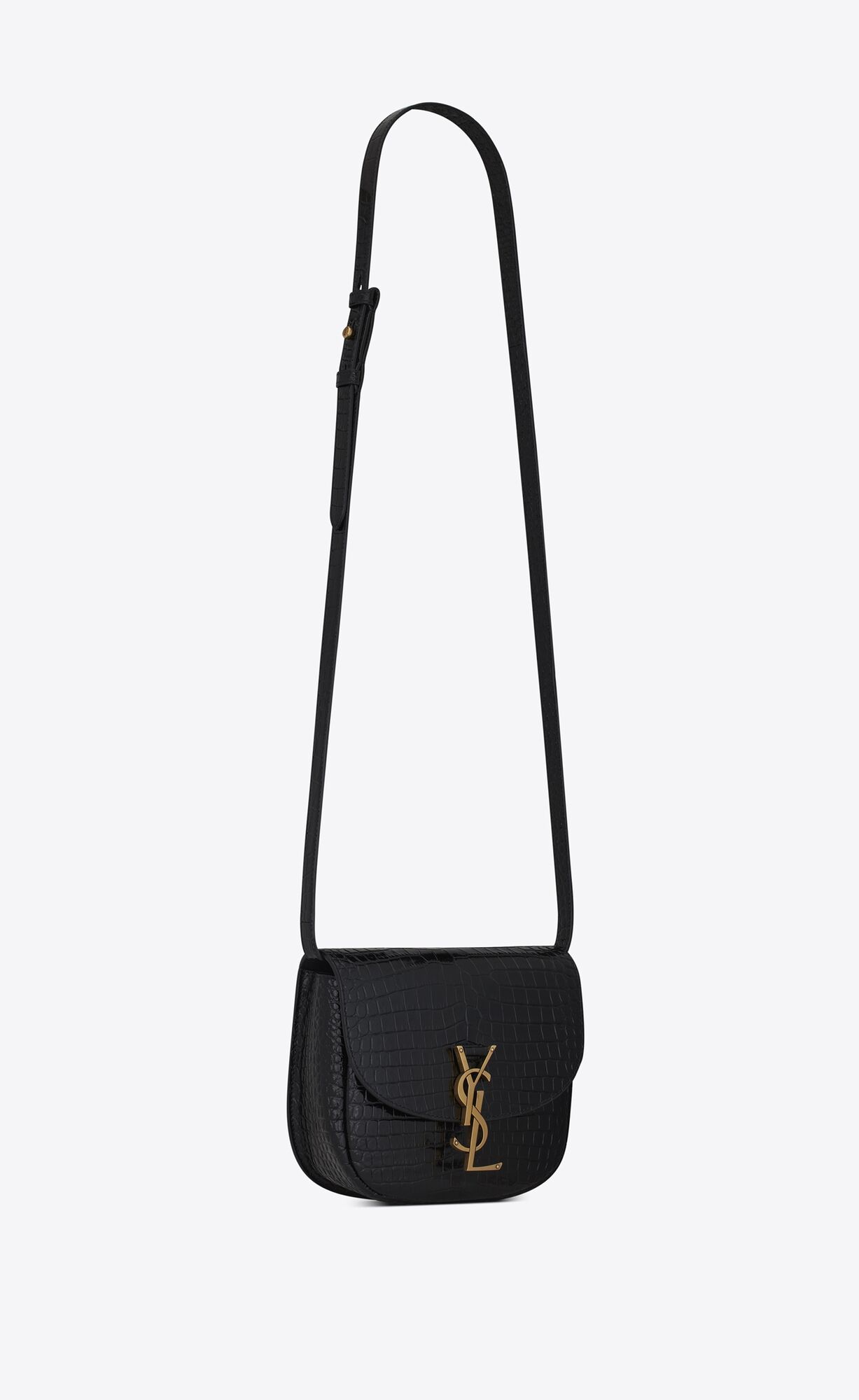 YSL kaia small satchel in shiny crocodile-embossed leather bags 619740DND0W1000