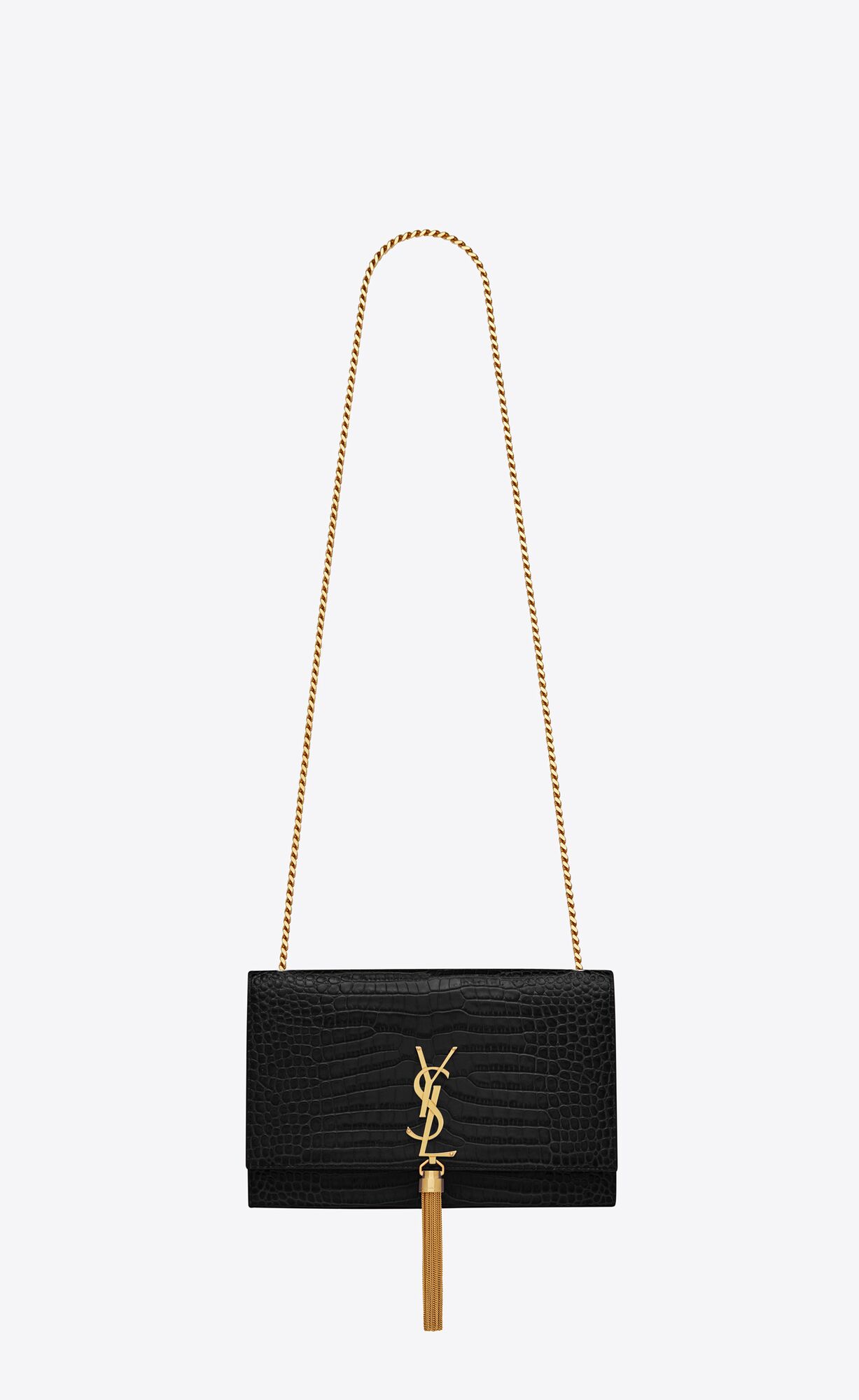 YSL kate medium tassel in crocodile-embossed leather bags 354119DND0J1000