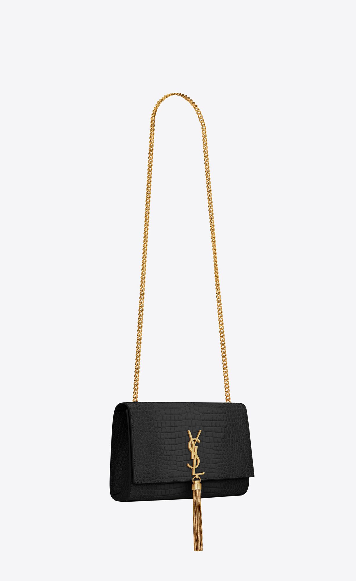 YSL kate medium tassel in crocodile-embossed leather bags 354119DND0J1000