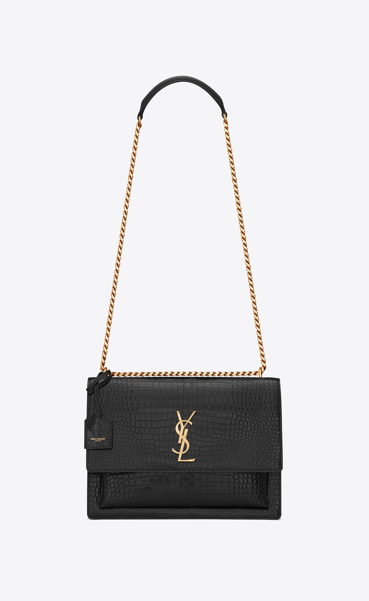 YSL sunset large in crocodile-embossed leather bags 498779DND0J1000