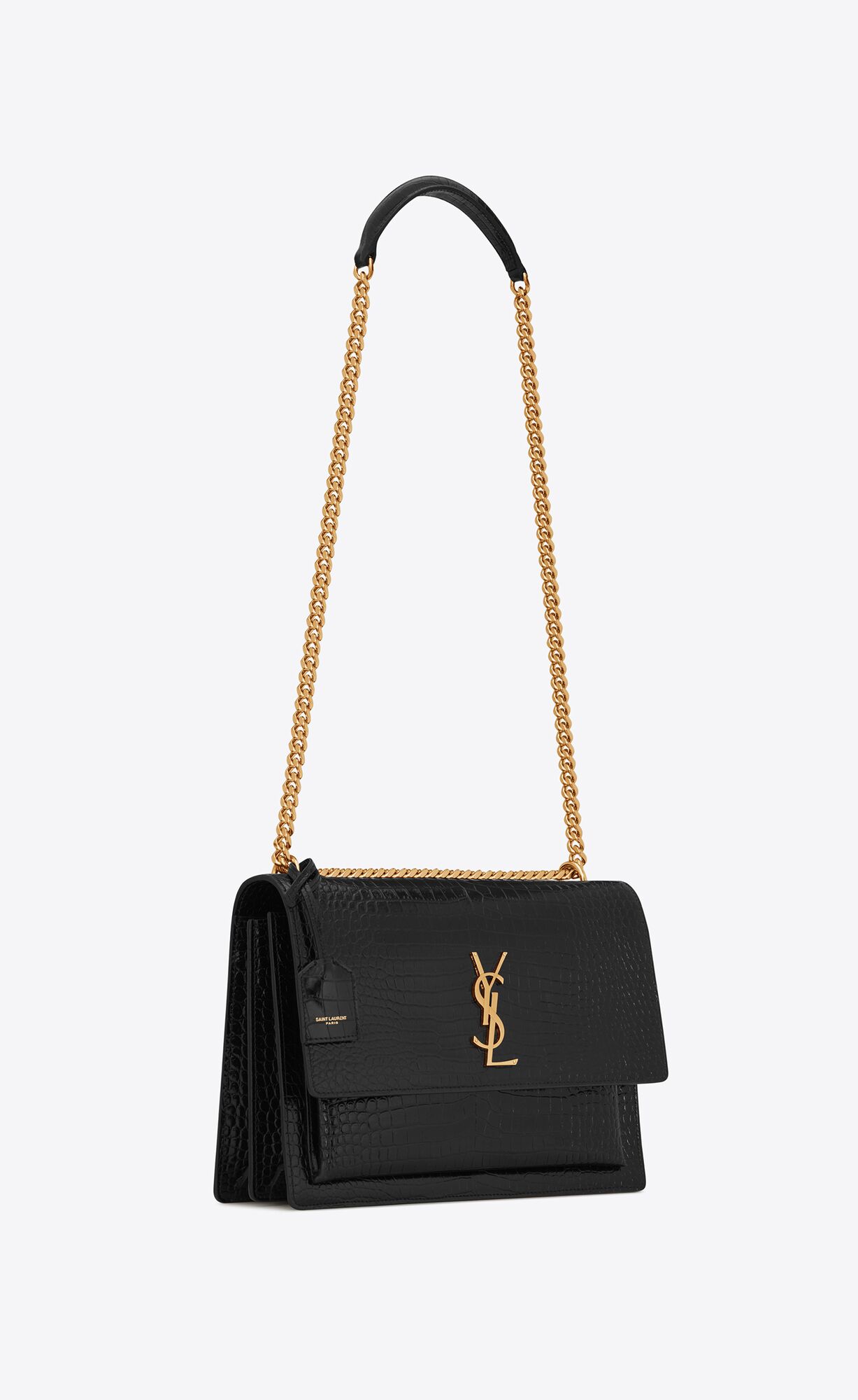 YSL sunset large in crocodile-embossed leather bags 498779DND0J1000