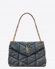 YSL puffer medium in suede and denim bags 5774752PT674575