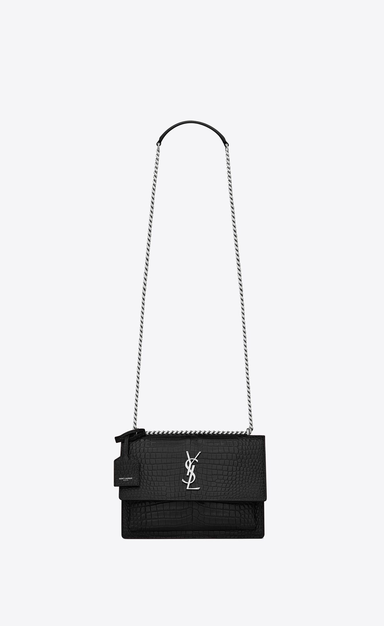 YSL sunset medium in crocodile-embossed leather bags 442906DND0N1000