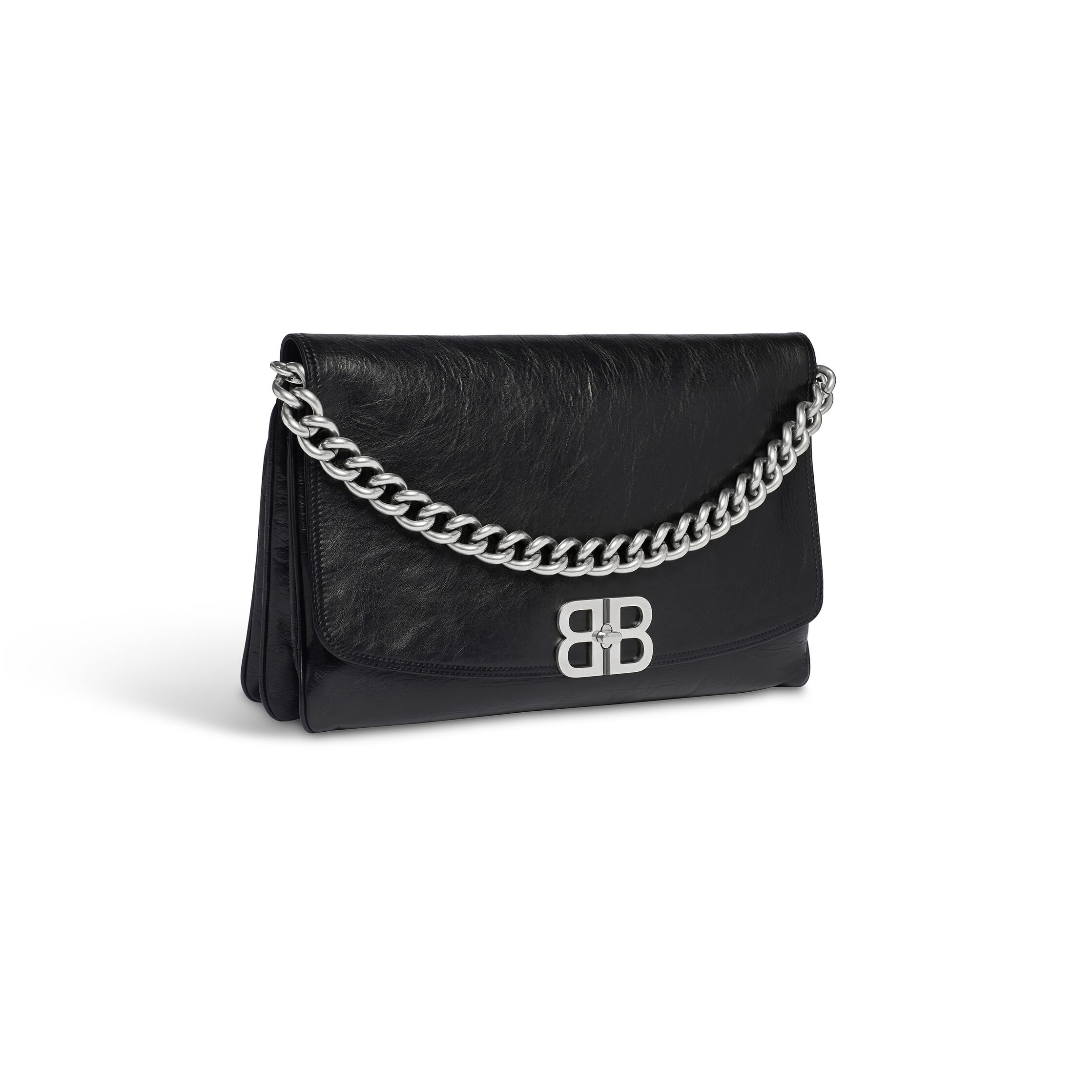 balenciaga Bb Soft Large Flap Bag in Black 7484882AAI41000