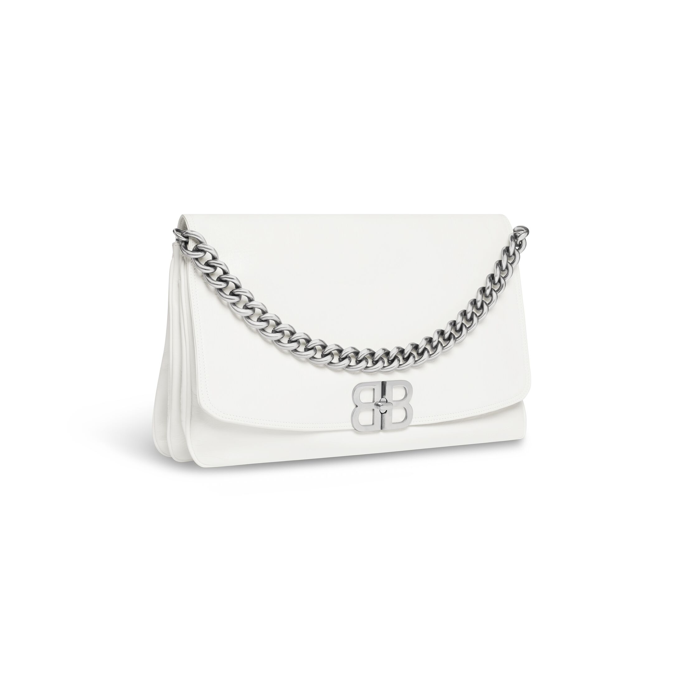 balenciaga Bb Soft Large Flap Bag in Optic White 7484882AAIY9001