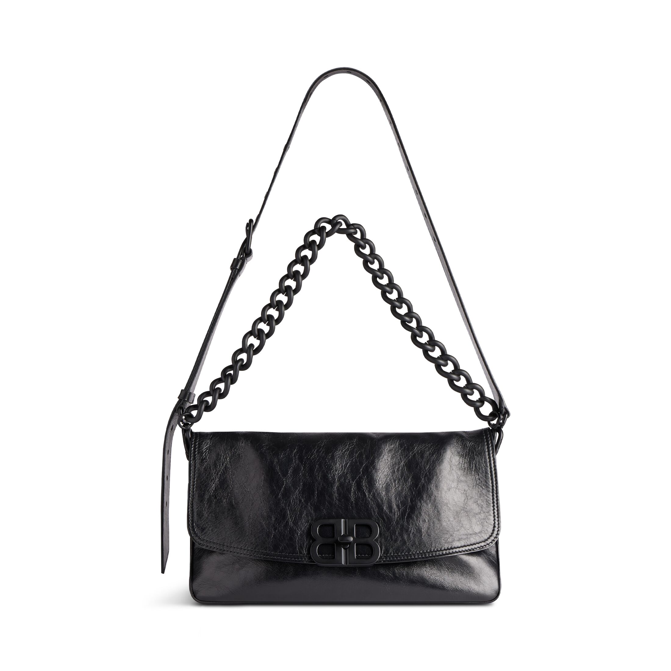 balenciaga Bb Soft Medium Flap Bag in Black 7485962AA261000