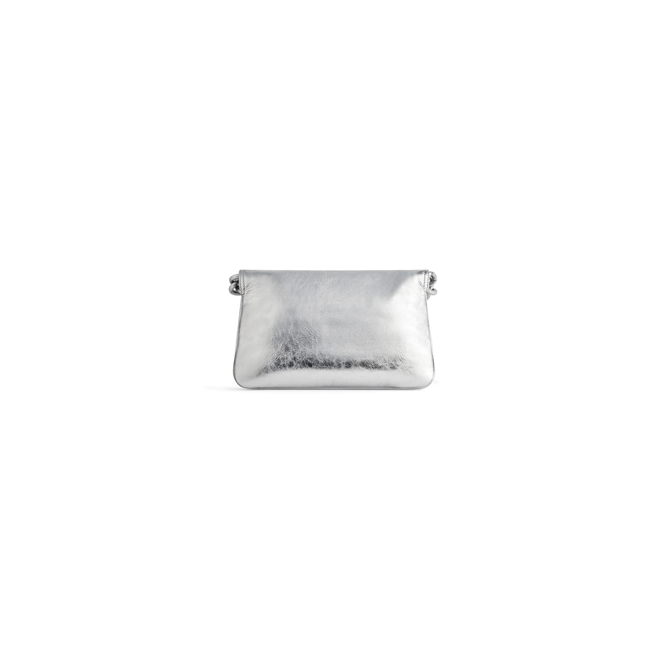 balenciaga Bb Soft Small Flap Bag Metallized in Silver 7485982AA1Q8110