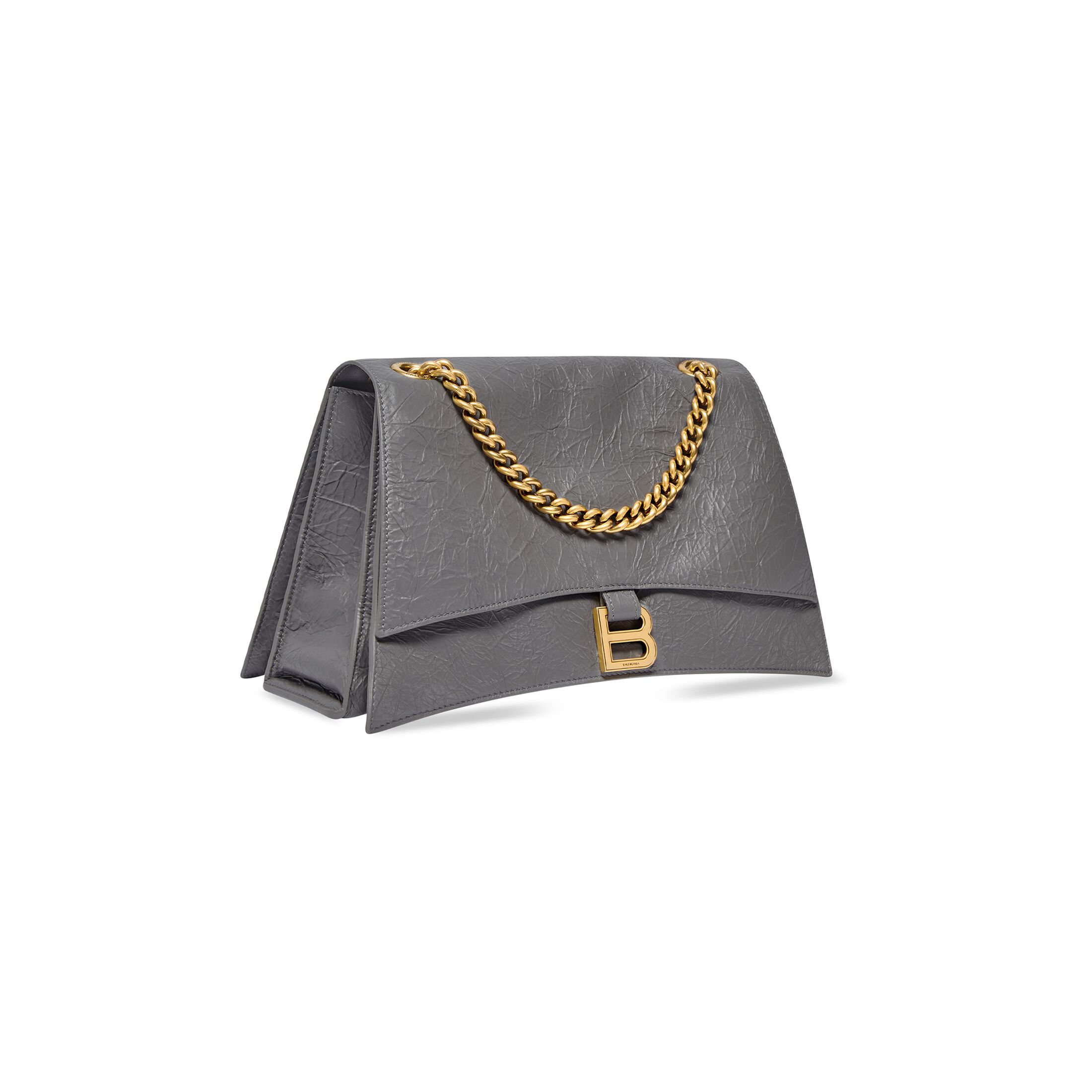 balenciaga Crush Medium Chain Bag in Dark Grey 716393210IT1404