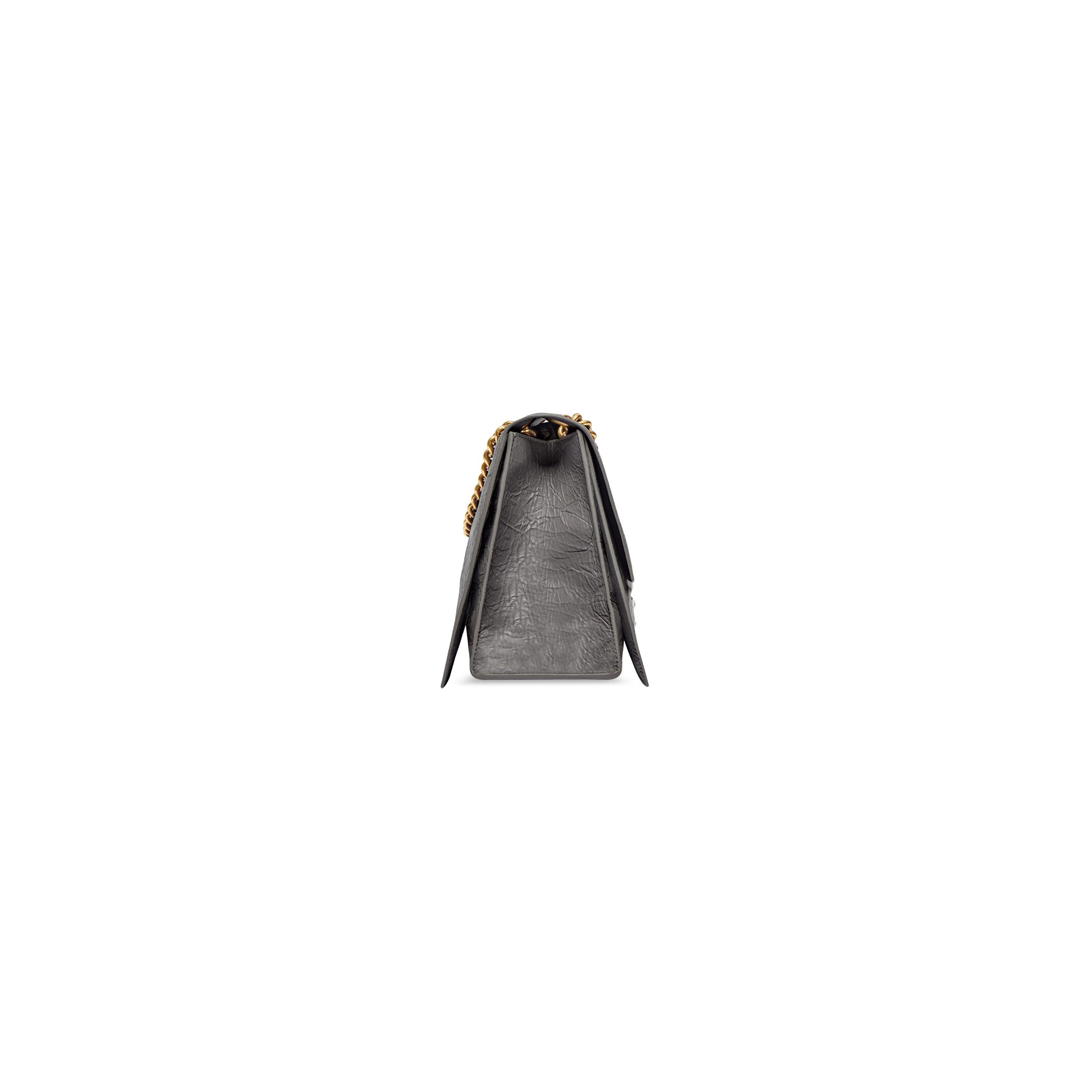 balenciaga Crush Medium Chain Bag in Dark Grey 716393210IT1404