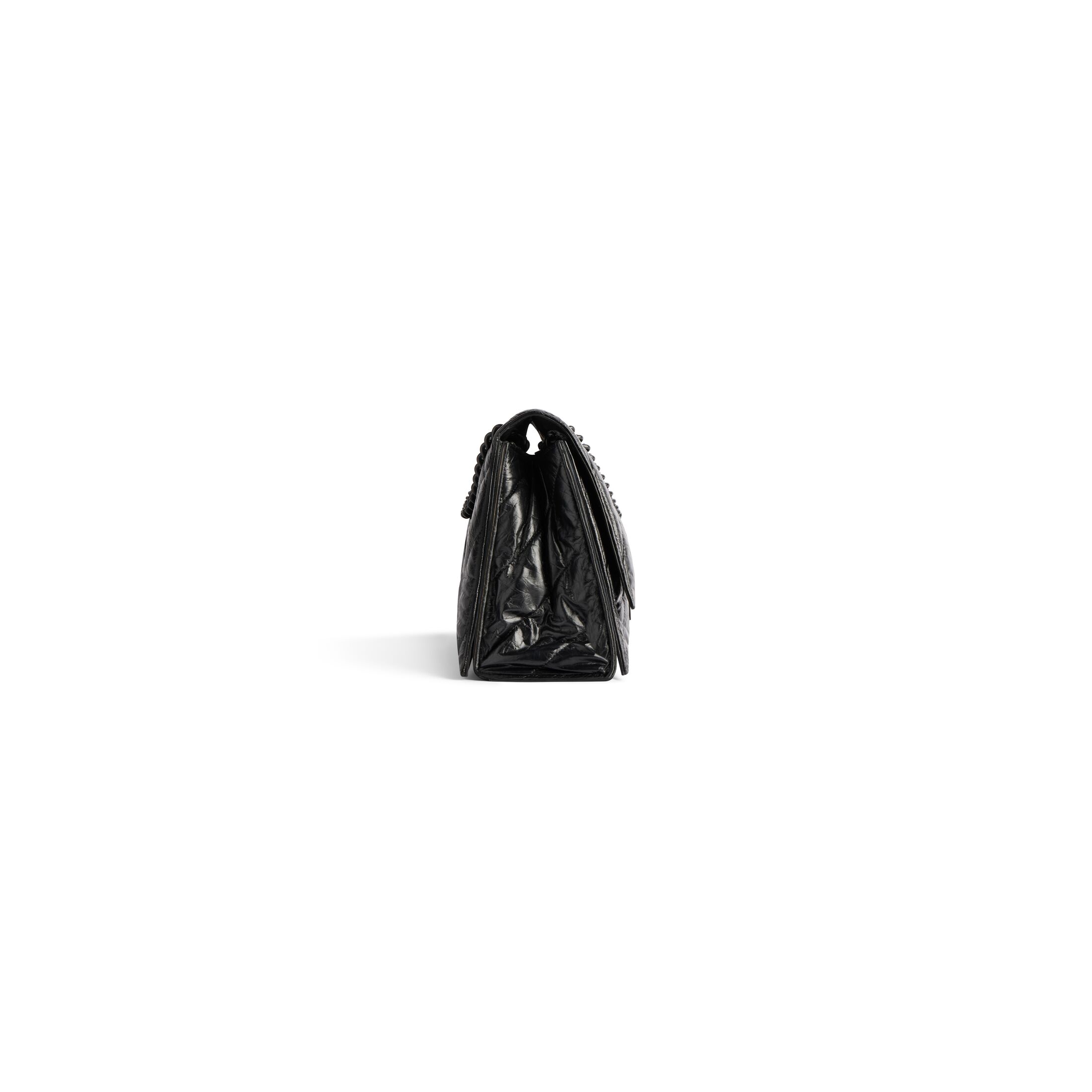 balenciaga Crush Medium Chain Bag Quilted in Black 716393210IY1000