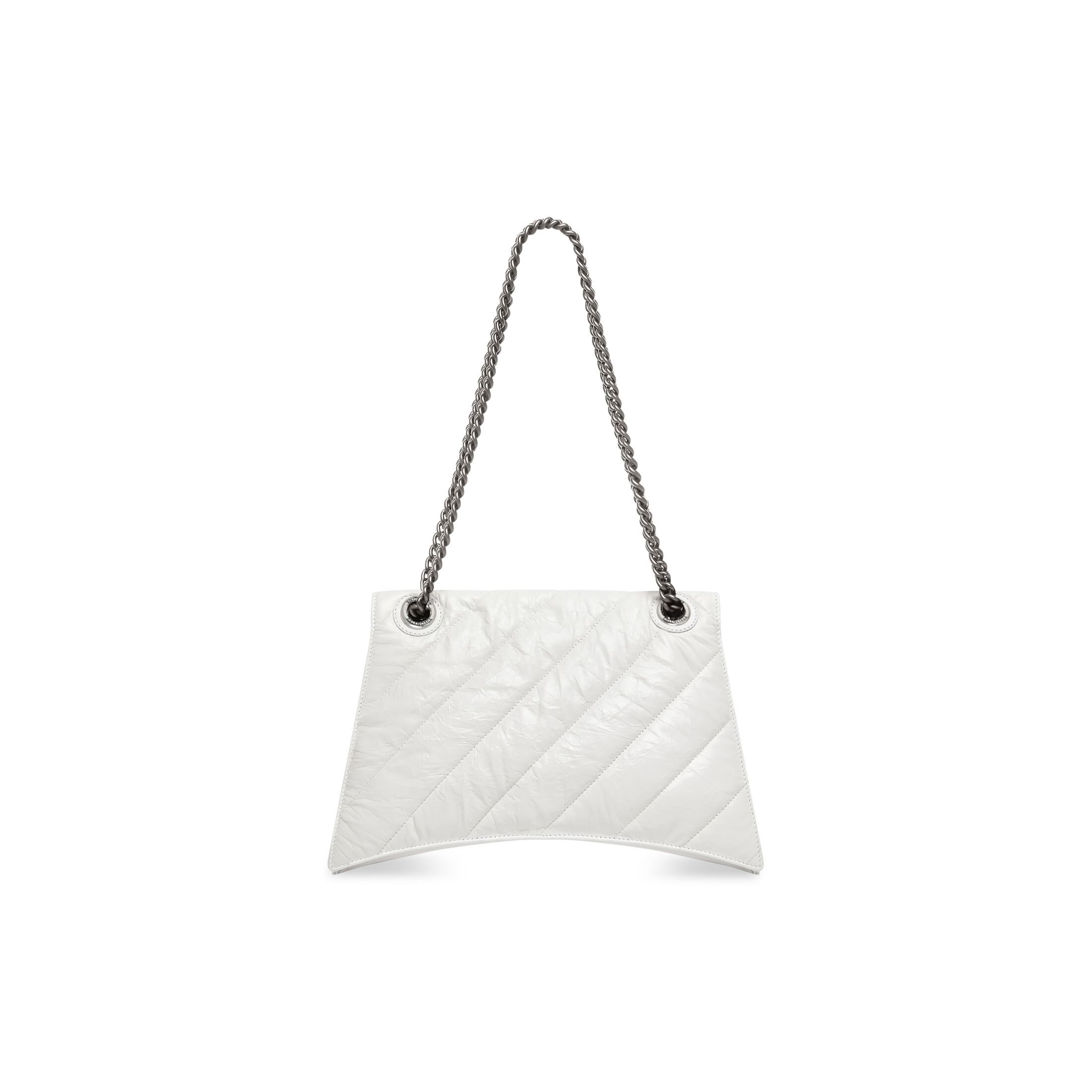 balenciaga Crush Medium Chain Bag Quilted in Optic White 716393210J09001