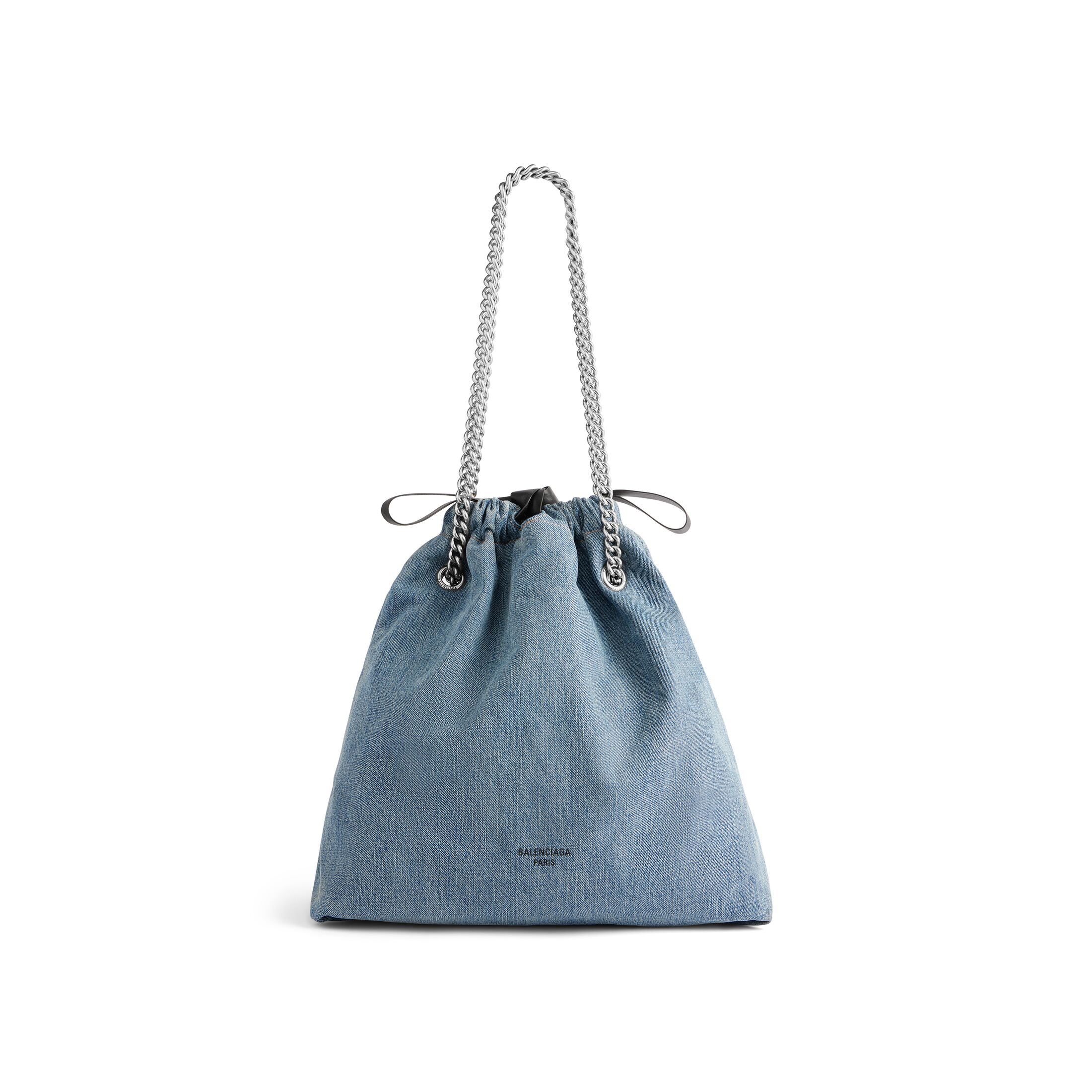 balenciaga Crush Medium Tote Bag Denim in Blue 7429412AAYA4661